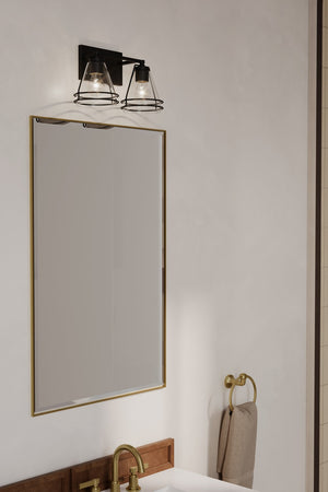Minka-Lavery - 17642-899 - Two Light Vanity - Lorenth - Dark Matte Black