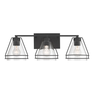 Minka-Lavery - 17643-899 - Three Light Vanity - Lorenth - Dark Matte Black