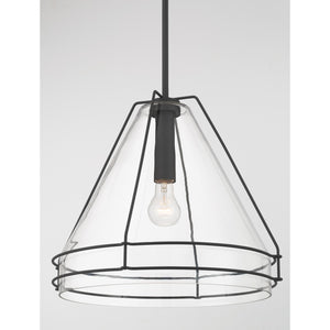 Minka-Lavery - 17649-899 - One Light Pendant - Lorenth - Dark Matte Black