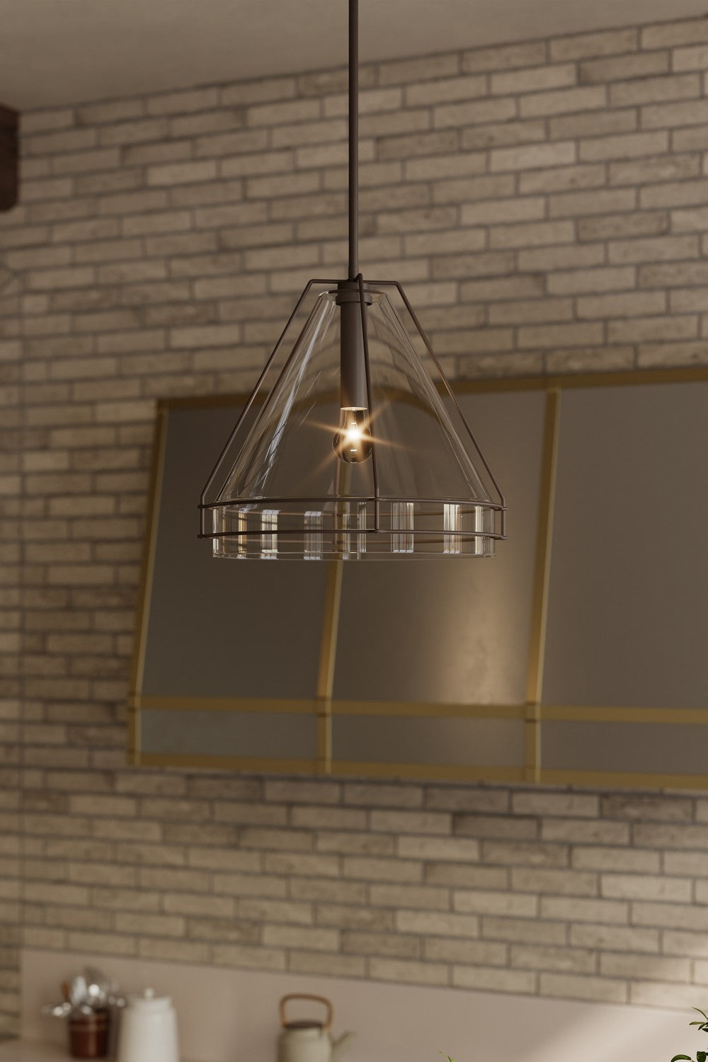 Minka-Lavery - 17649-899 - One Light Pendant - Lorenth - Dark Matte Black