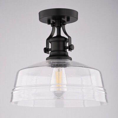 Vaxcel - C0345 - One Light Semi-Flush Mount - Beloit - Matte Black