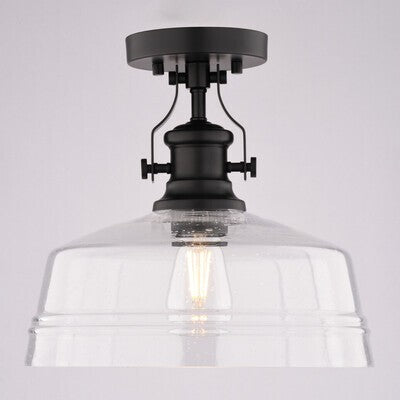 Vaxcel - C0345 - One Light Semi-Flush Mount - Beloit - Matte Black
