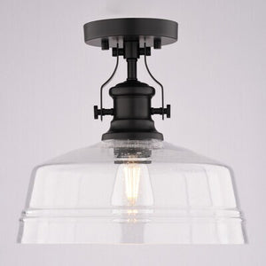 Vaxcel - C0345 - One Light Semi-Flush Mount - Beloit - Matte Black