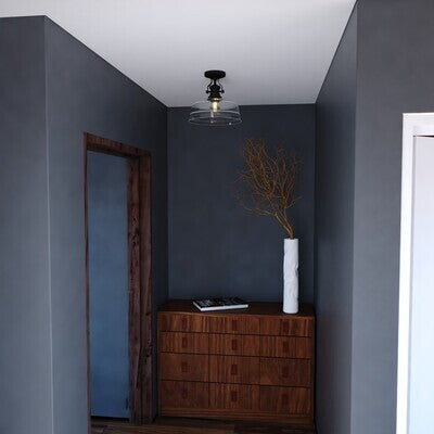 Vaxcel - C0345 - One Light Semi-Flush Mount - Beloit - Matte Black