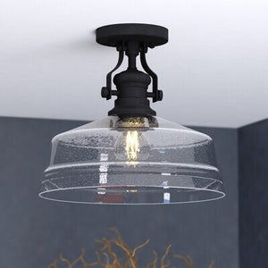 Vaxcel - C0345 - One Light Semi-Flush Mount - Beloit - Matte Black