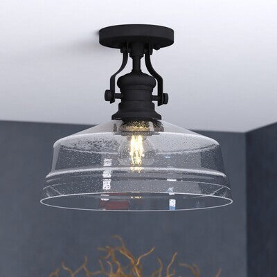 Vaxcel - C0345 - One Light Semi-Flush Mount - Beloit - Matte Black