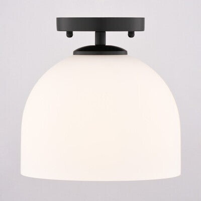 Vaxcel - C0346 - One Light Semi-Flush Mount - Shelby - Matte Black