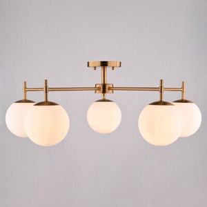 Vaxcel - C0348 - Five Light Semi-Flush Mount - Armitage - Muted Brass