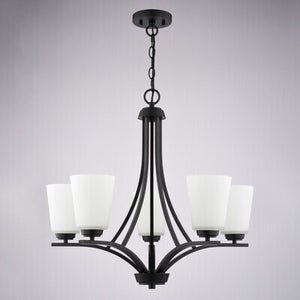 Vaxcel - H0317 - Five Light Chandelier - River Grove - Matte Black