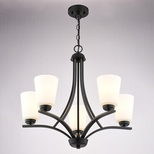 Vaxcel - H0317 - Five Light Chandelier - River Grove - Matte Black