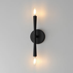 Maxim - 24620BK - Two Light Wall Sconce - Rome - Black