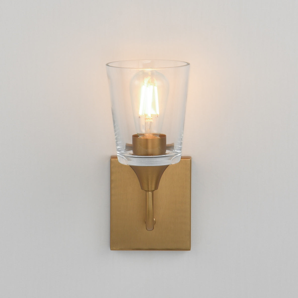 Maxim - 12881CLNAB - One Light Wall Sconce - Hudson - Natural Aged Brass
