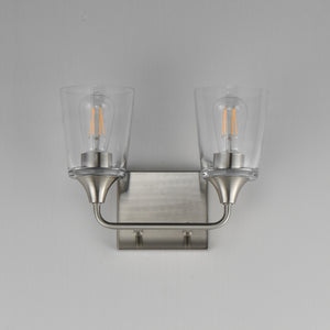 Maxim - 12882CLSN - Two Light Bath Vanity - Hudson - Satin Nickel