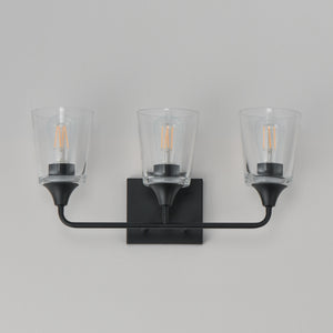 Maxim - 12883CLBK - Three Light Bath Vanity - Hudson - Black