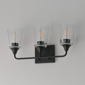 Maxim - 12883CLBK - Three Light Bath Vanity - Hudson - Black