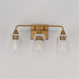 Maxim - 12883CLNAB - Three Light Bath Vanity - Hudson - Natural Aged Brass