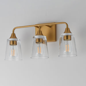 Maxim - 12883CLNAB - Three Light Bath Vanity - Hudson - Natural Aged Brass