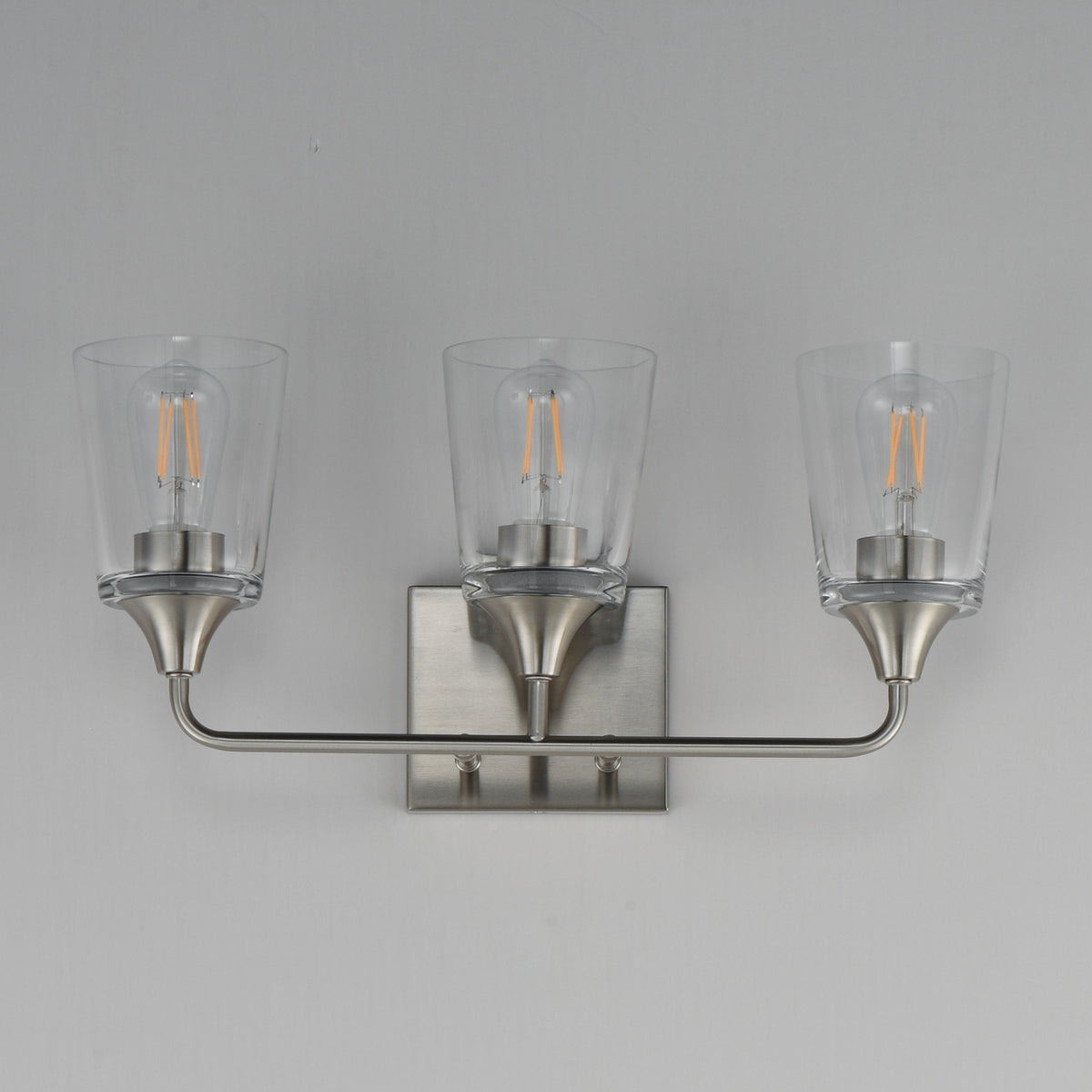 Maxim - 12883CLSN - Three Light Bath Vanity - Hudson - Satin Nickel