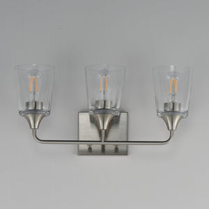 Maxim - 12883CLSN - Three Light Bath Vanity - Hudson - Satin Nickel