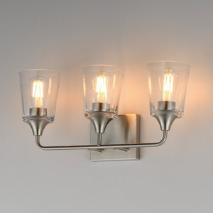 Maxim - 12883CLSN - Three Light Bath Vanity - Hudson - Satin Nickel