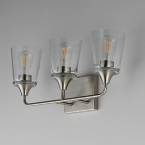 Maxim - 12883CLSN - Three Light Bath Vanity - Hudson - Satin Nickel