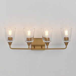 Maxim - 12884CLNAB - Four Light Bath Vanity - Hudson - Natural Aged Brass