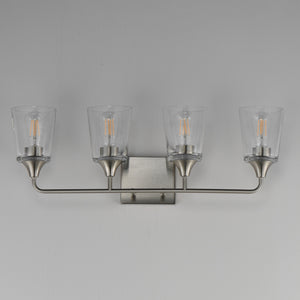 Maxim - 12884CLSN - Four Light Bath Vanity - Hudson - Satin Nickel