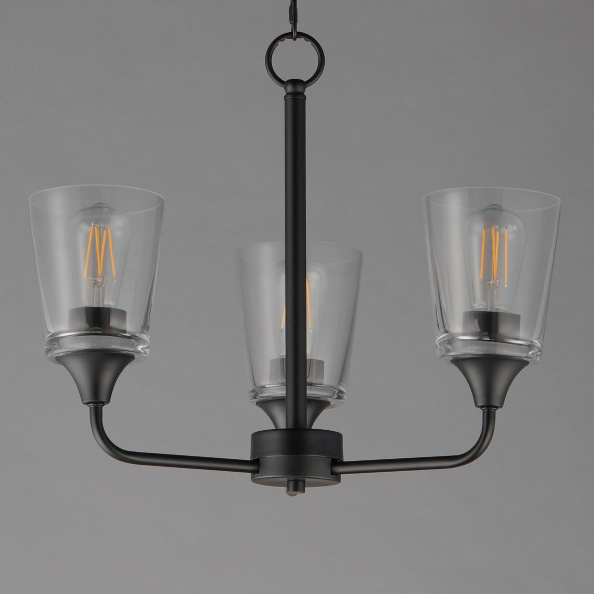 Maxim - 12873CLBK - Three Light Chandelier - Hudson - Black