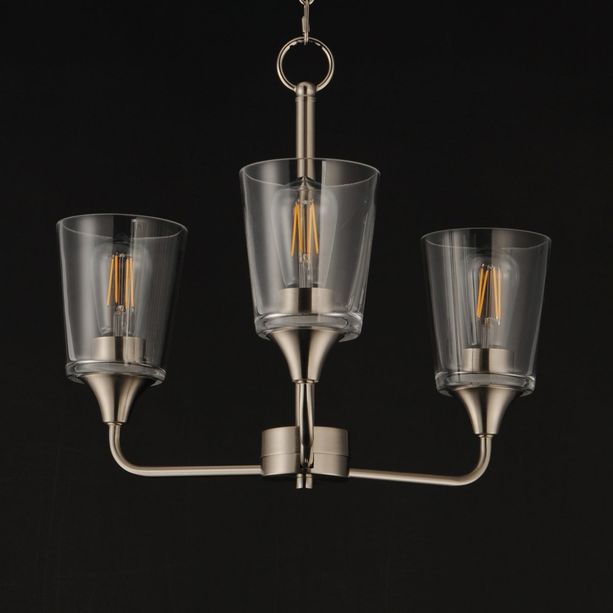 Maxim - 12873CLSN - Three Light Chandelier - Hudson - Satin Nickel