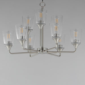 Maxim - 12879CLSN - Nine Light Chandelier - Hudson - Satin Nickel