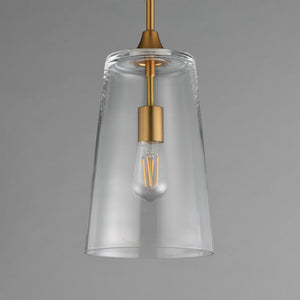 Maxim - 12886CLNAB - One Light Pendant - Hudson - Natural Aged Brass