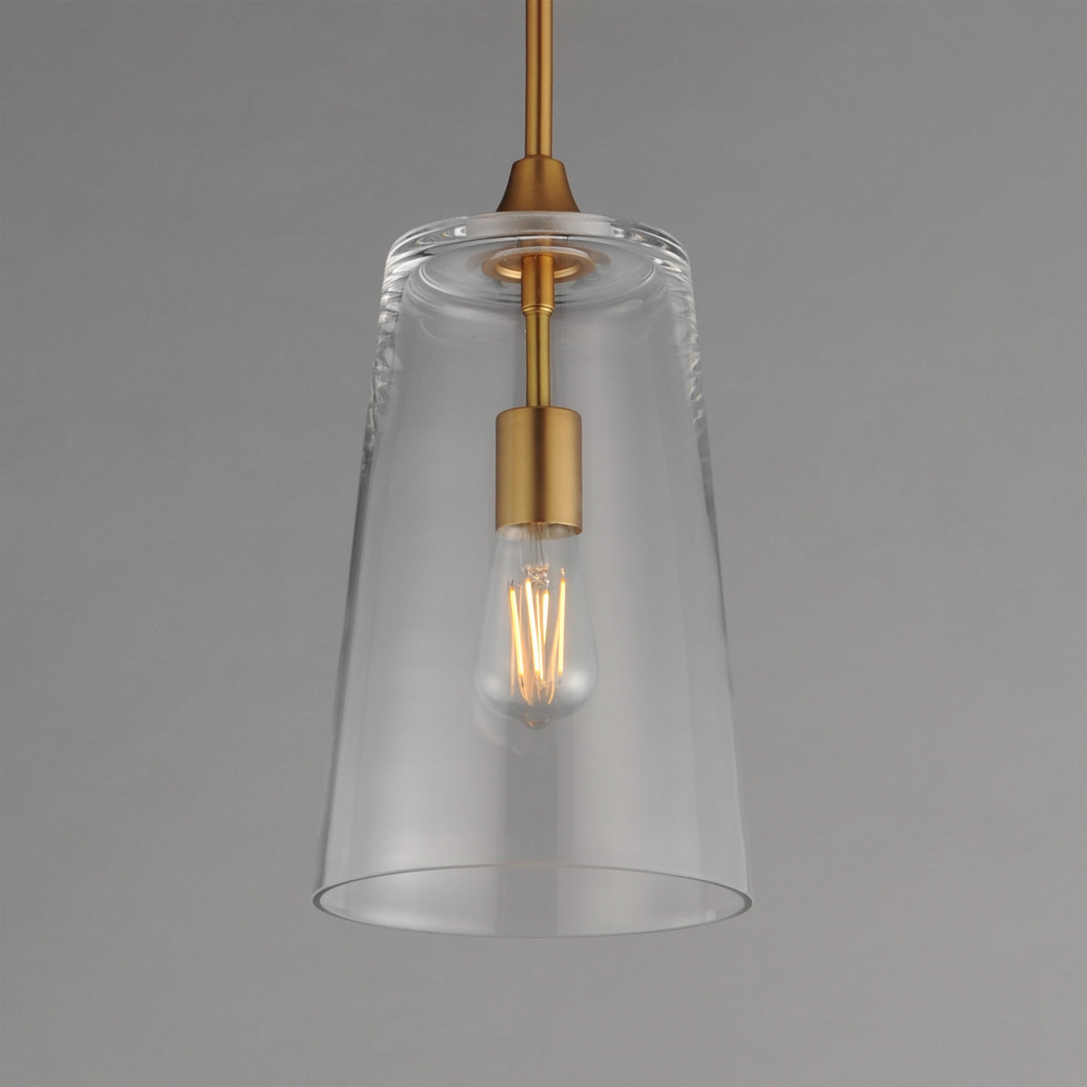 Maxim - 12886CLNAB - One Light Pendant - Hudson - Natural Aged Brass