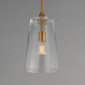 Maxim - 12886CLNAB - One Light Pendant - Hudson - Natural Aged Brass