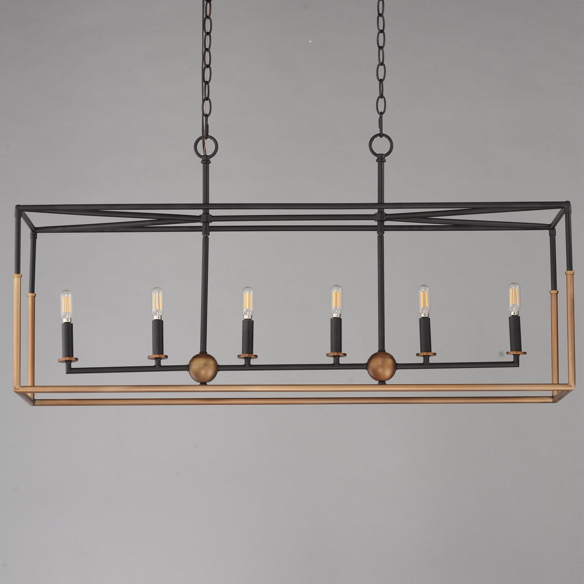 Maxim - 28626BKWBR - Six Light Linear Pendant - SoHo - Black/Weathered Brass