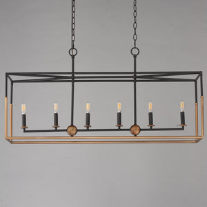 Maxim - 28626BKWBR - Six Light Linear Pendant - SoHo - Black/Weathered Brass