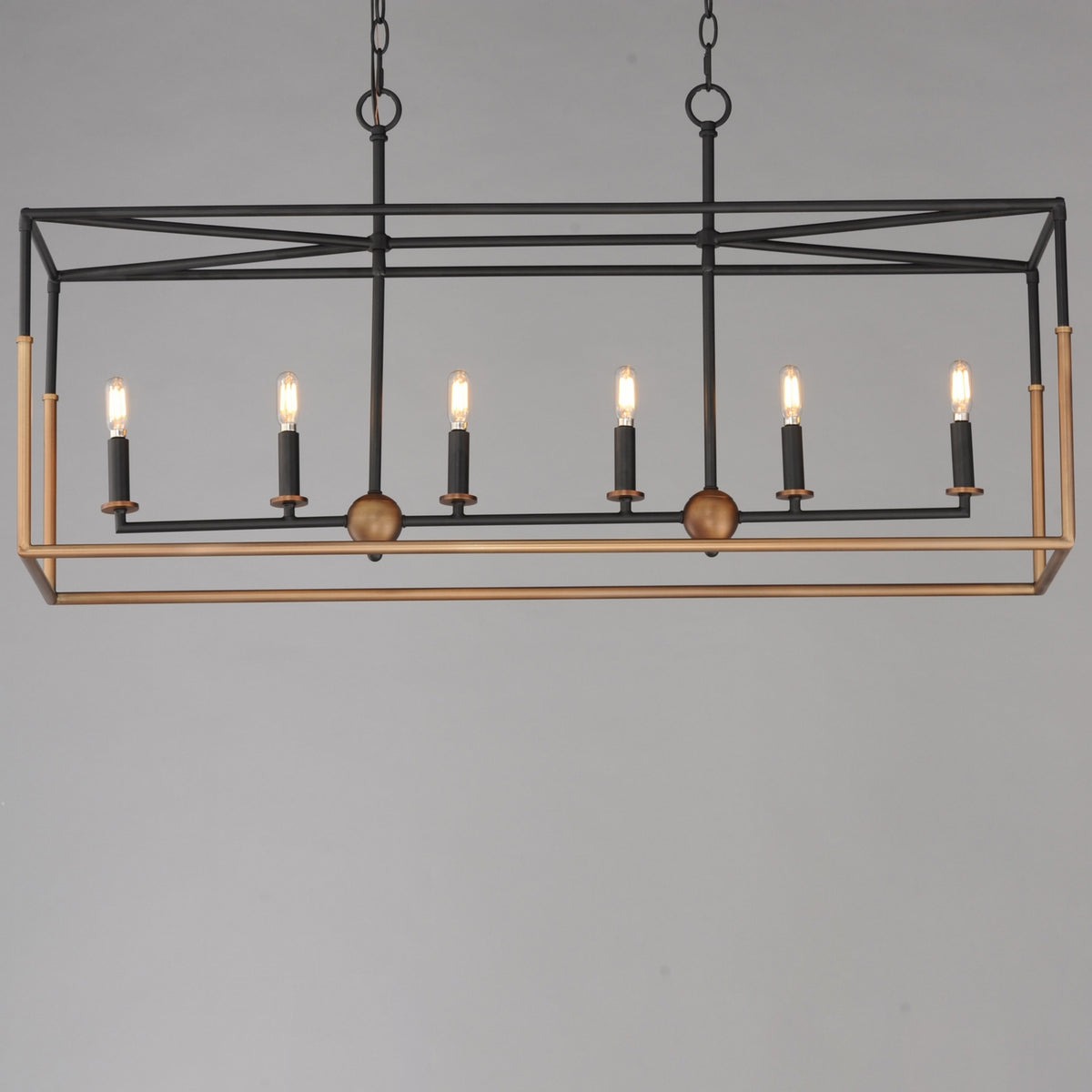 Maxim - 28626BKWBR - Six Light Linear Pendant - SoHo - Black/Weathered Brass