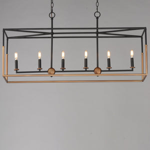 Maxim - 28626BKWBR - Six Light Linear Pendant - SoHo - Black/Weathered Brass