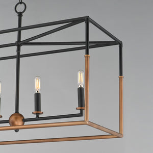 Maxim - 28626BKWBR - Six Light Linear Pendant - SoHo - Black/Weathered Brass