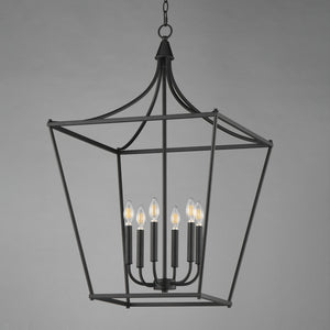 Maxim - 25316BK - Six Light Pendant - Clifton - Black
