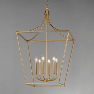 Maxim - 25316NAB - Six Light Pendant - Clifton - Natural Aged Brass