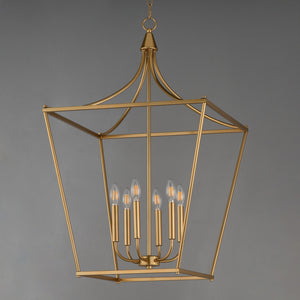 Maxim - 25316NAB - Six Light Pendant - Clifton - Natural Aged Brass