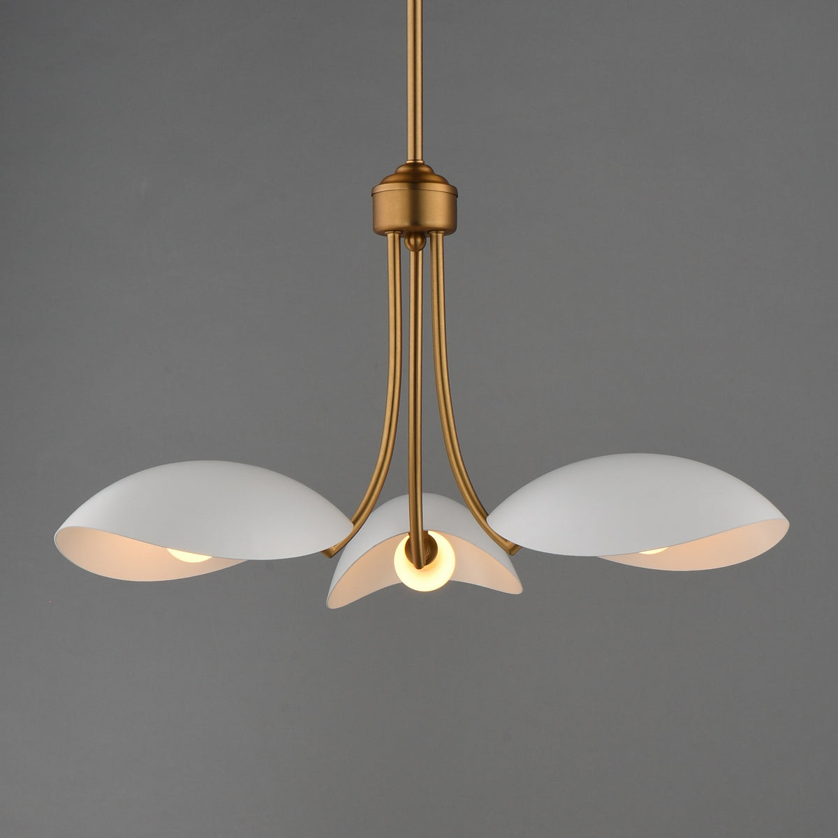 Maxim - 10824WTNAB - Three Light Pendant - Maris - White/Natural Aged Brass