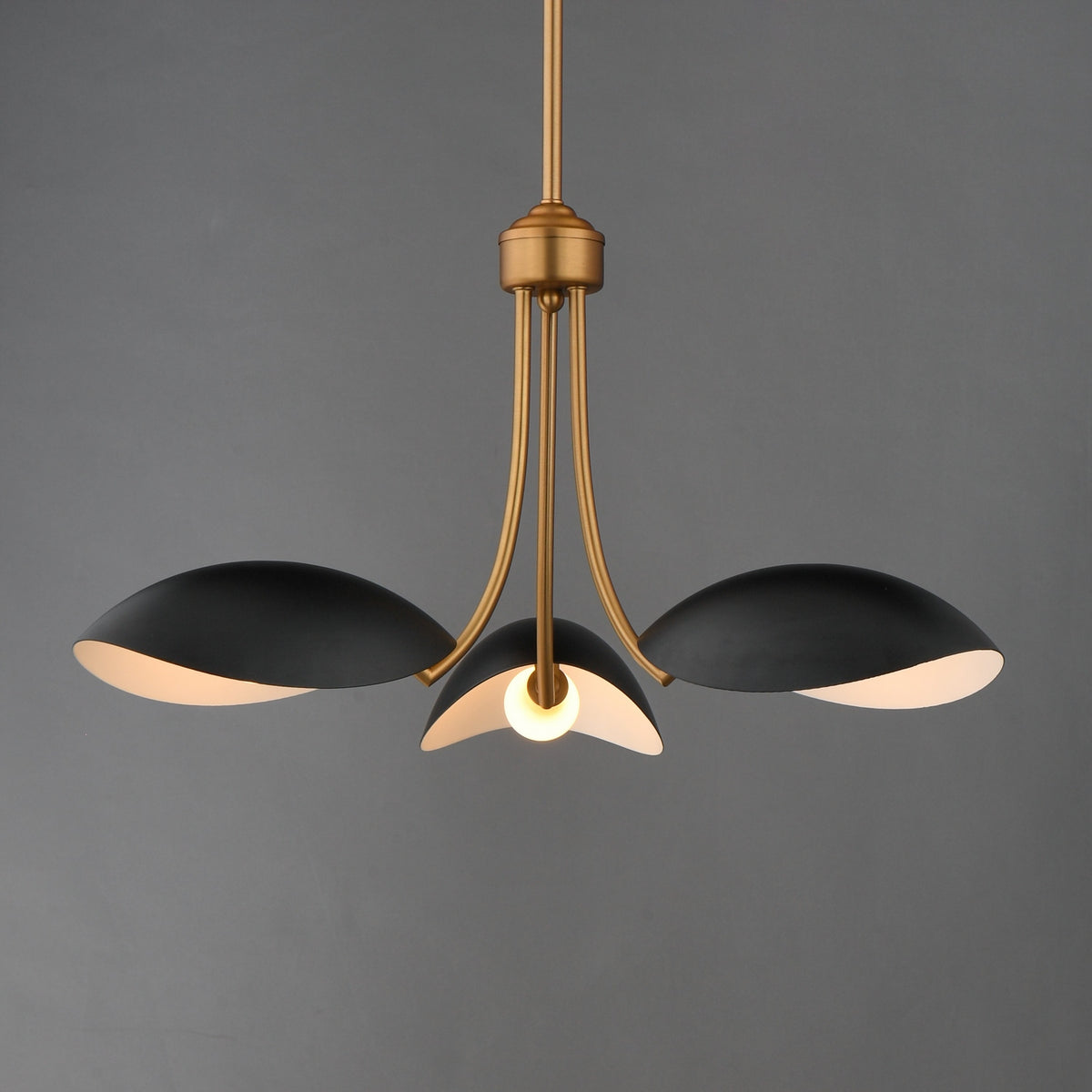 Maxim - 10824BKNAB - Three Light Pendant - Maris - Black / Natural Aged Brass