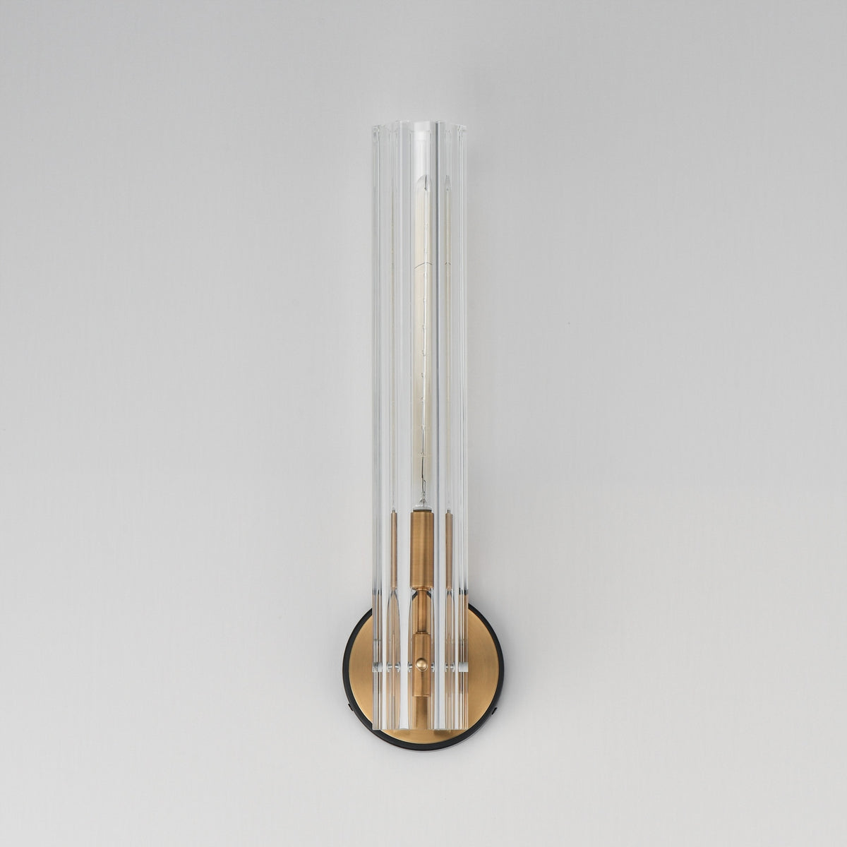 Maxim - 16110CLBKAB - One Light Wall Sconce - Flambeau - Black / Antique Brass