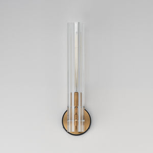 Maxim - 16110CLBKAB - One Light Wall Sconce - Flambeau - Black / Antique Brass