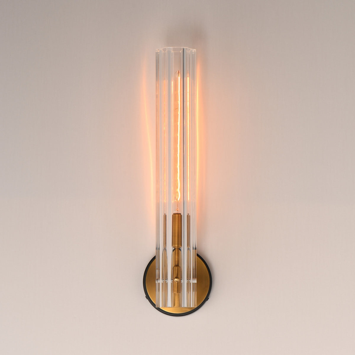 Maxim - 16110CLBKAB - One Light Wall Sconce - Flambeau - Black / Antique Brass
