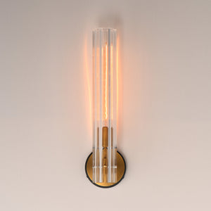 Maxim - 16110CLBKAB - One Light Wall Sconce - Flambeau - Black / Antique Brass