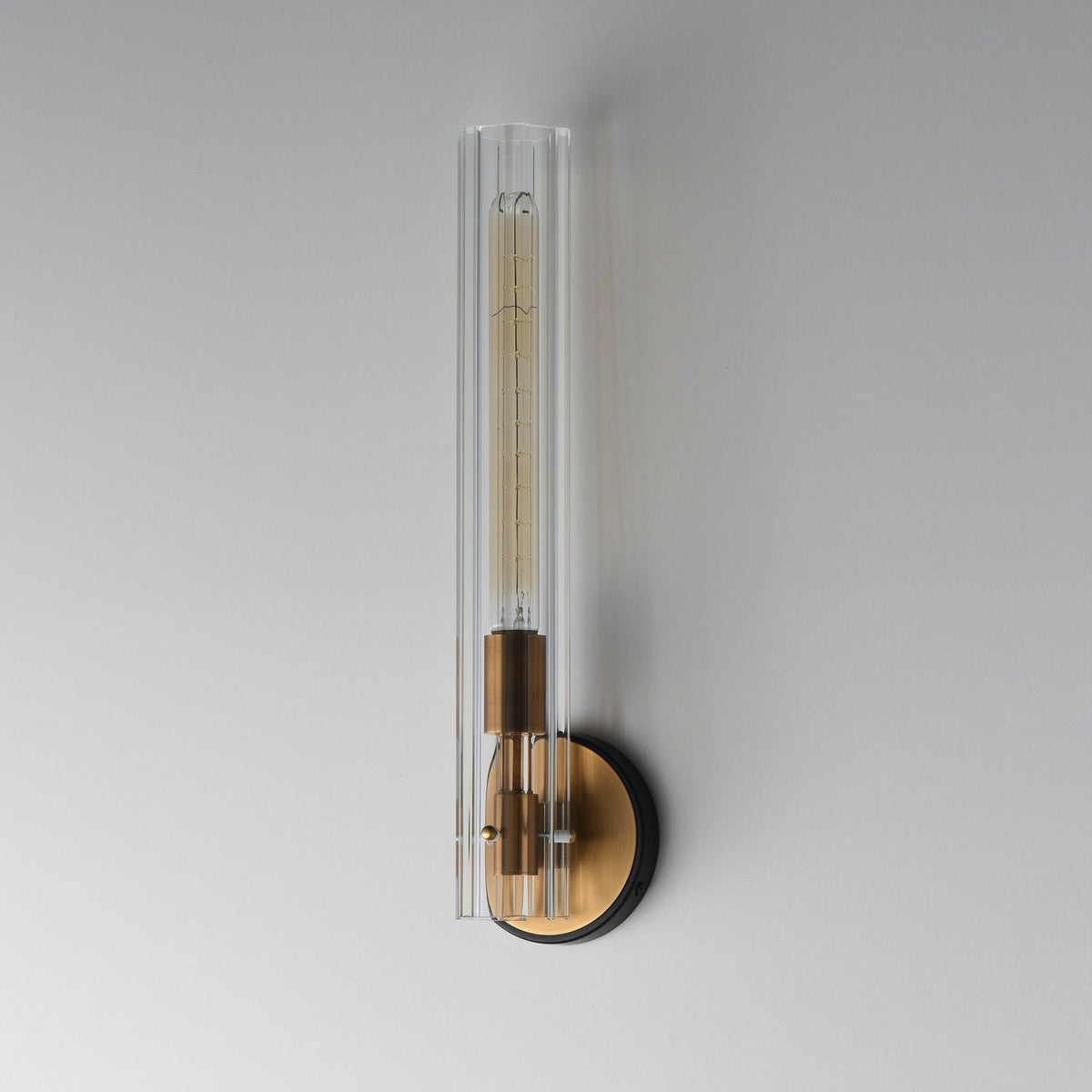 Maxim - 16110CLBKAB - One Light Wall Sconce - Flambeau - Black / Antique Brass