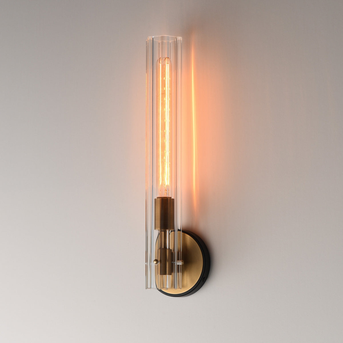 Maxim - 16110CLBKAB - One Light Wall Sconce - Flambeau - Black / Antique Brass
