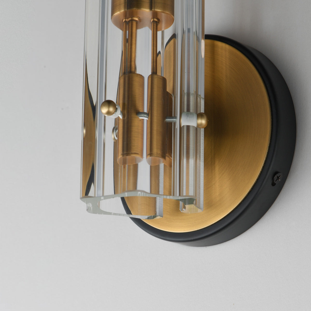 Maxim - 16110CLBKAB - One Light Wall Sconce - Flambeau - Black / Antique Brass